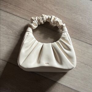 JW PEI White Ruched Shoulder Bag